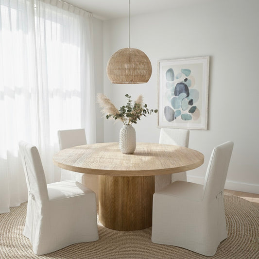 Round Elm Dining  | 152 cm wide | Natural Elm