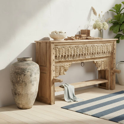 Vintage Indian Hand Carved Console (J25VP61)