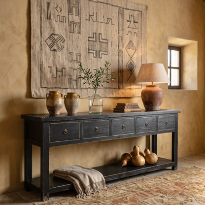 6 Drawer Console | 230 cm | Black