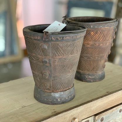 Vintage Indian bucket with handle