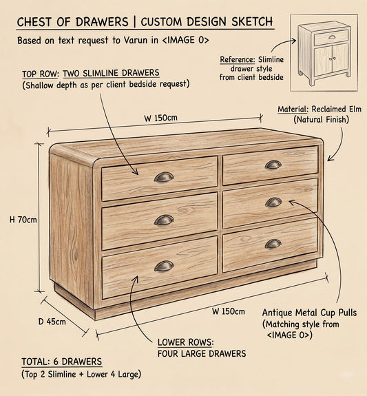 Reclaimed Elm Chest | 150 cm | Natural Finish | Pre-Order