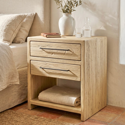 The Capri Elm Bedside | 50 cm wide | Natural Elm