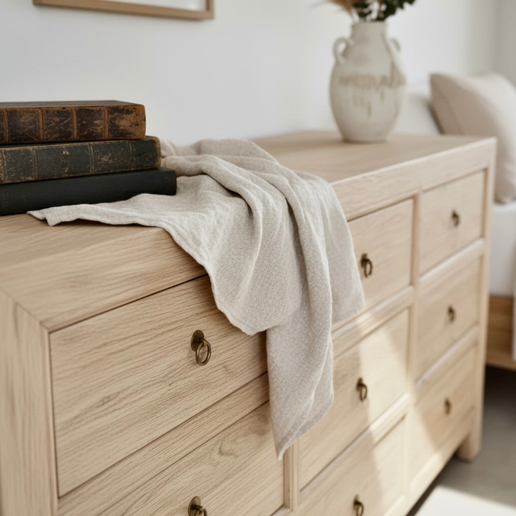 Zuri | 9 Drawers Chest | 180cm wide | Natural Elm