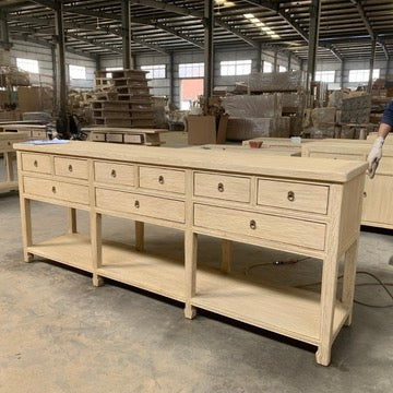9 Drawer Console | 240 cm | Natural Elm | Pre-Order