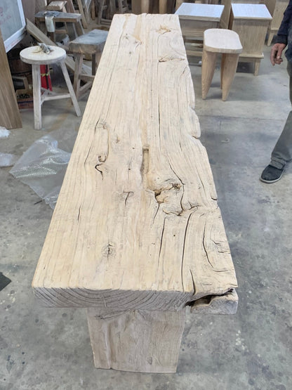 Samar Rustic Console - Vintage Elm Timber | 180 cm | Natural Elm | Pre-Order