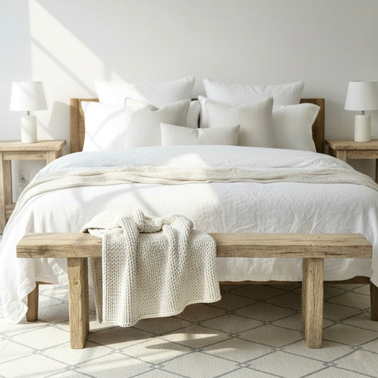 Samira Rustic bench Seat - Vintage Elm Timber | 170 cm | Natural Elm