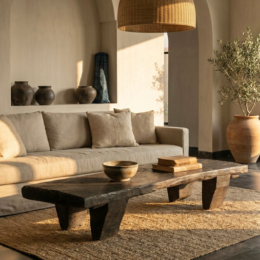 Vintage Indian Hand carved authentic Naga table (A26VP101)