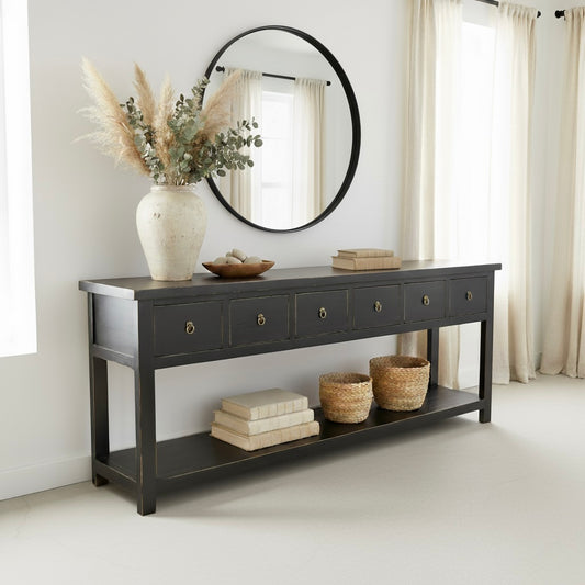 6 Drawer Console | 230 cm | Black