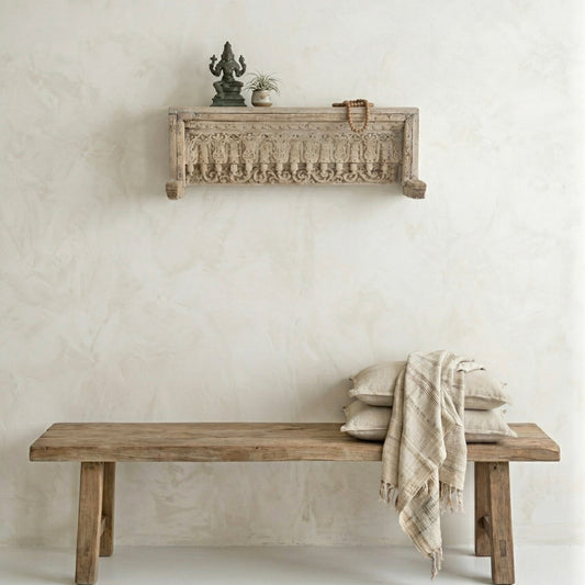 Vintage Indian Hand Carved Wall Shelf (A26VP17)