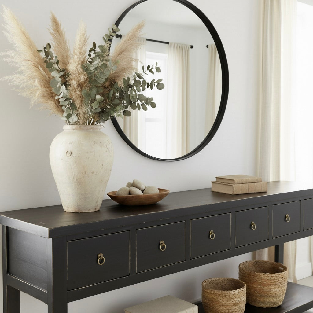 6 Drawer Console | 230 cm | Black