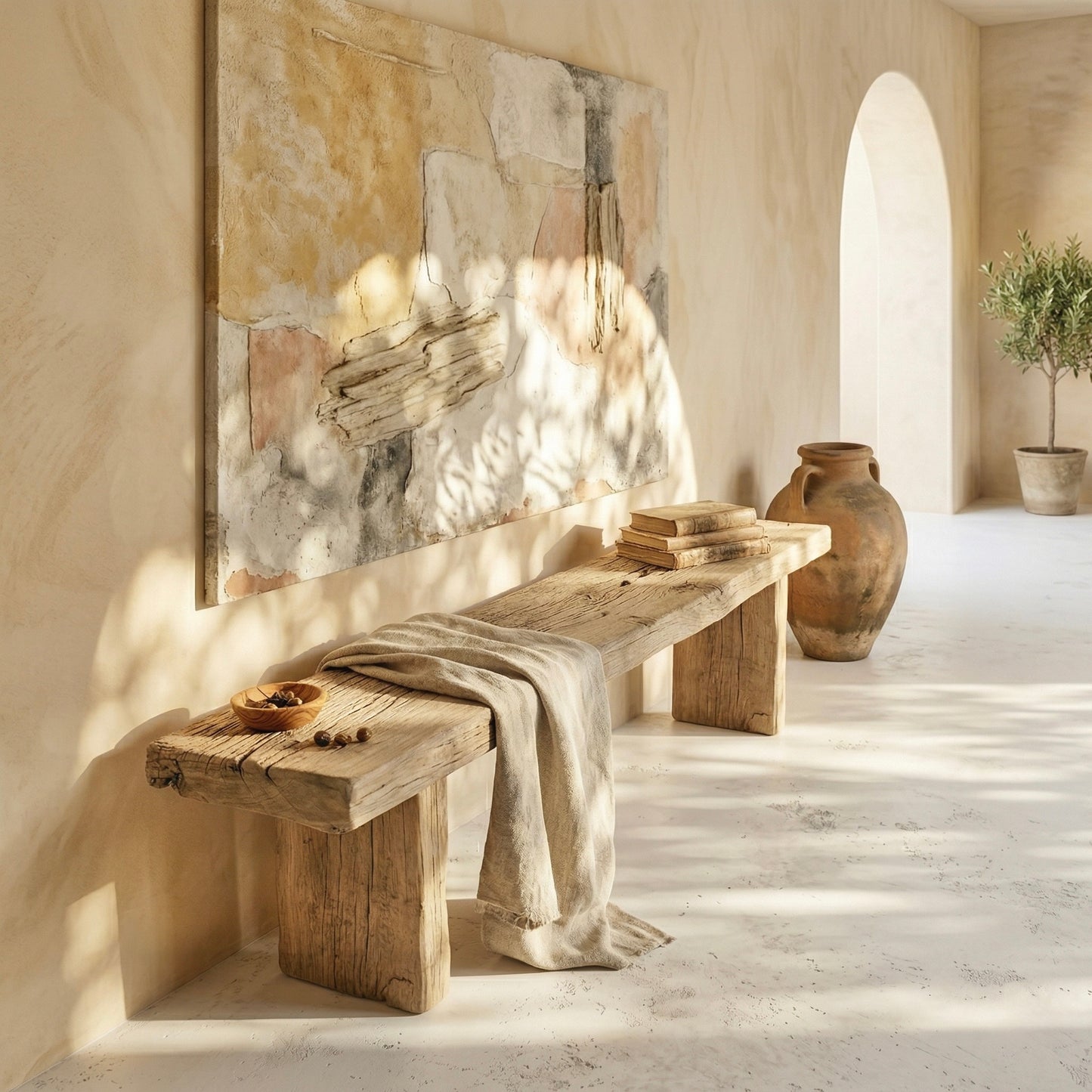 Samira Rustic bench Seat - Vintage Elm Timber | 180 cm | Natural Elm