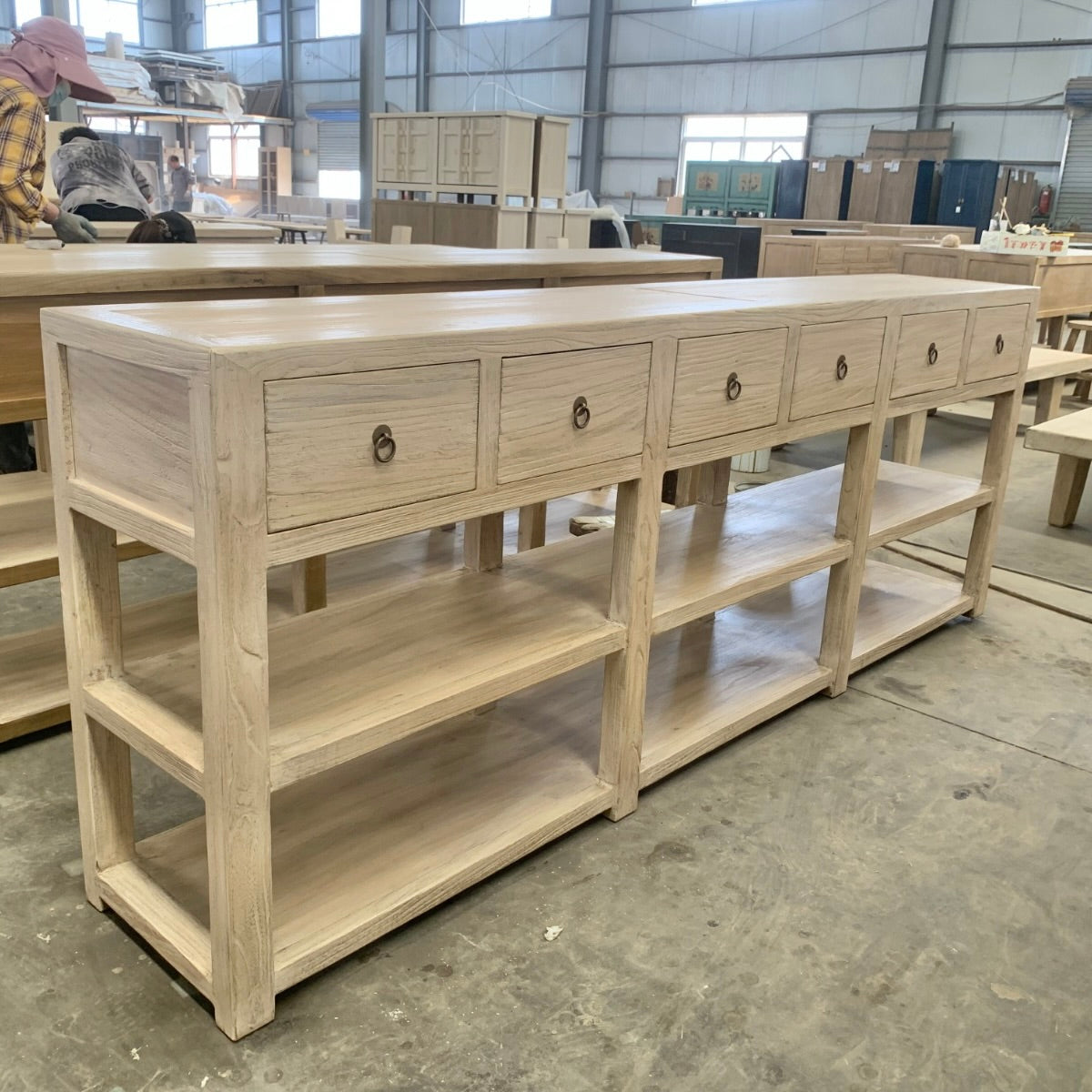 6 Drawer Console | 240 cm | Natural Elm | Pre-Order