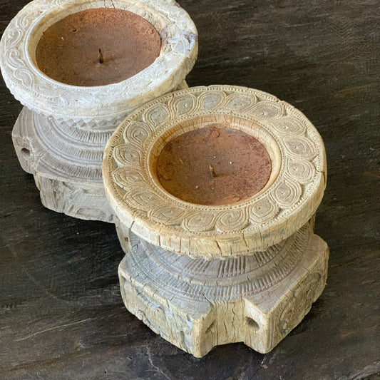 Vintage Indian Seeder Candle Holders (J25VP99)
