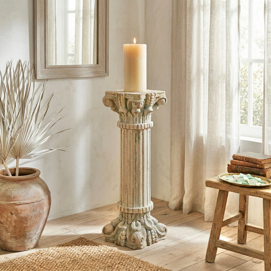 Vintage Indian Pillar Candle Holder (A26VP28)