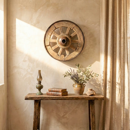Vintage Indian Wooden Wheel (A26VP44)