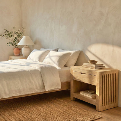 Amalfi Elm Bedside | 70cm wide | Natural Elm
