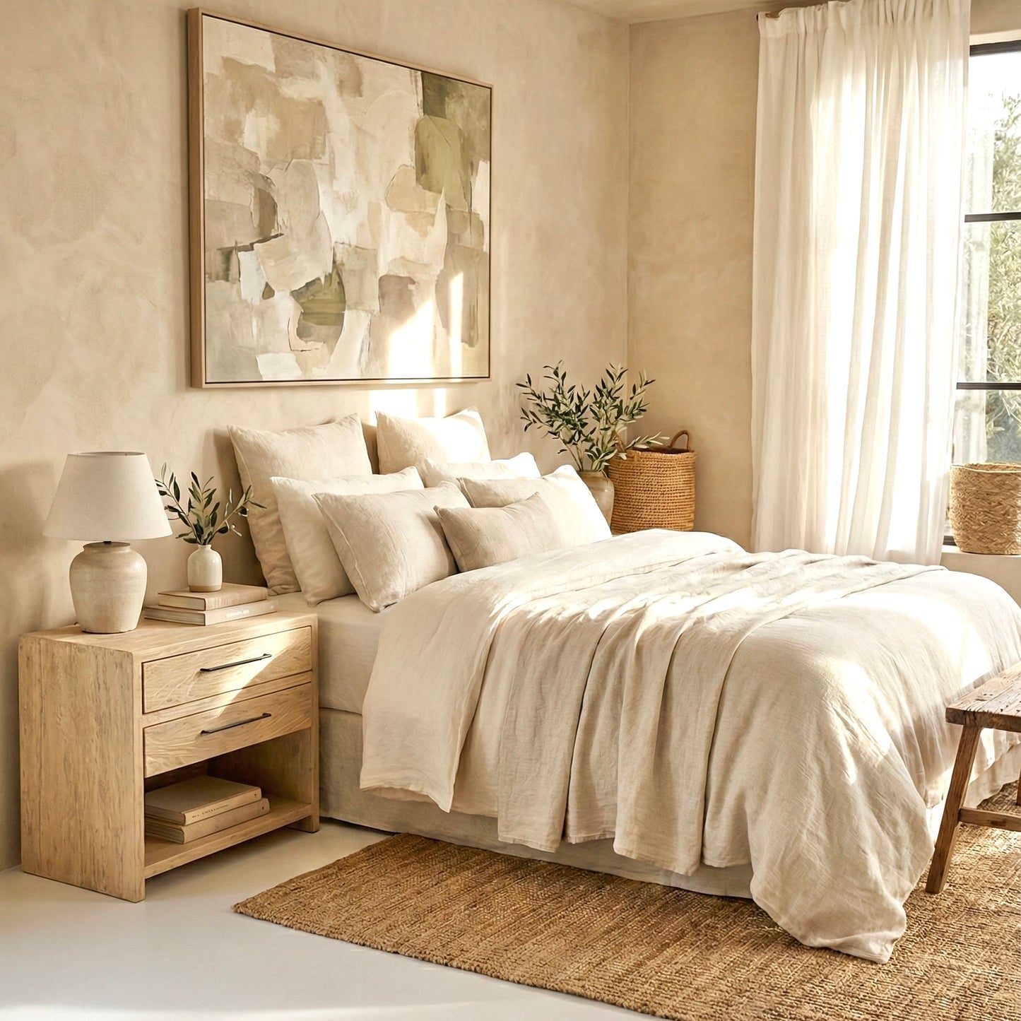 The Capri Elm Bedside | 70cm wide | Natural Elm