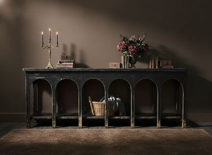 Mehraab Elm Console | 240 cm | Vintage Black