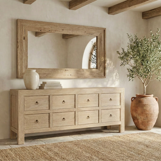 8 Drawer Chest | 200cm | Natural Elm