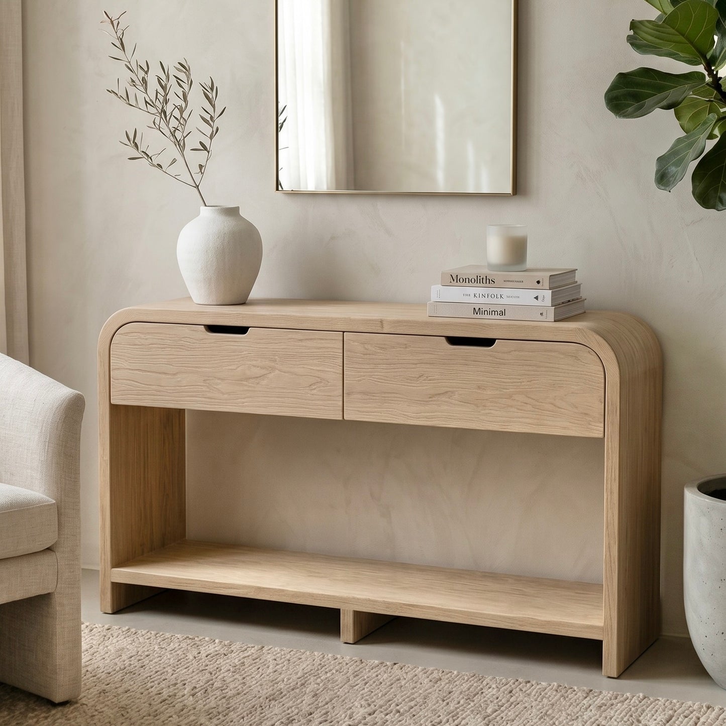 Sorrento Elm Console | 130 cm | Natural Elm
