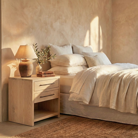 The Capri Elm Bedside | 50 cm wide | Natural Elm