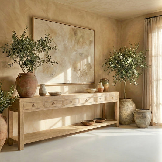 6 Drawer Console | 280 cm | Natural Elm