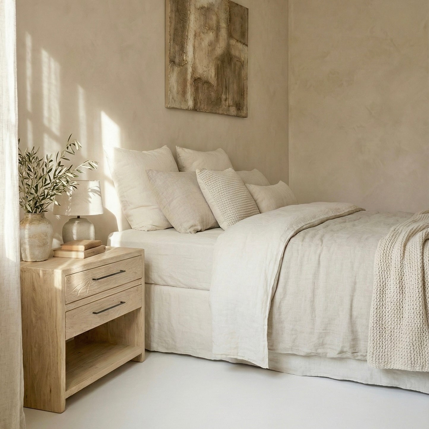 The Capri Elm Bedside | 70cm wide | Natural Elm