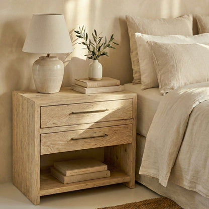 The Capri Elm Bedside | 70cm wide | Natural Elm