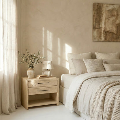 The Capri Elm Bedside | 70cm wide | Natural Elm