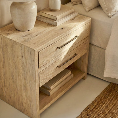 The Capri Elm Bedside | 70cm wide | Natural Elm