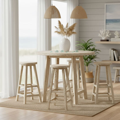 Round Elm Bar Stool