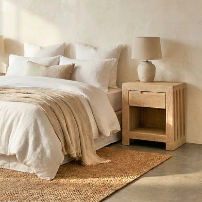 Amalfi Elm Bedside | 50 cm wide | Natural Elm