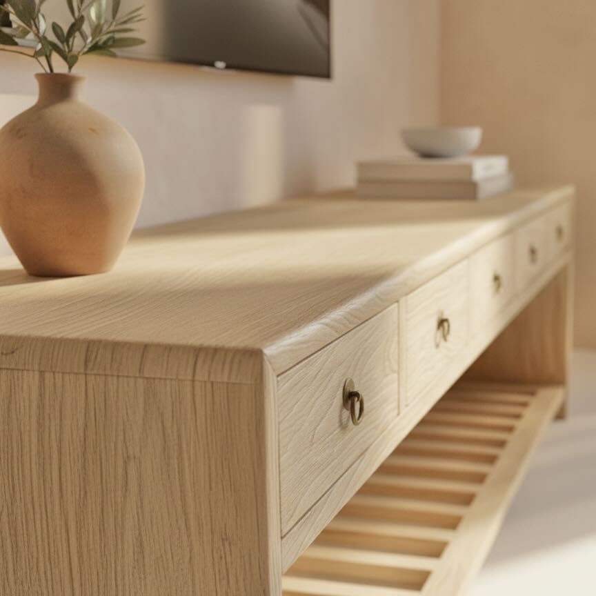 5 drawer entertainment unit | 180 cm | Natural Elm