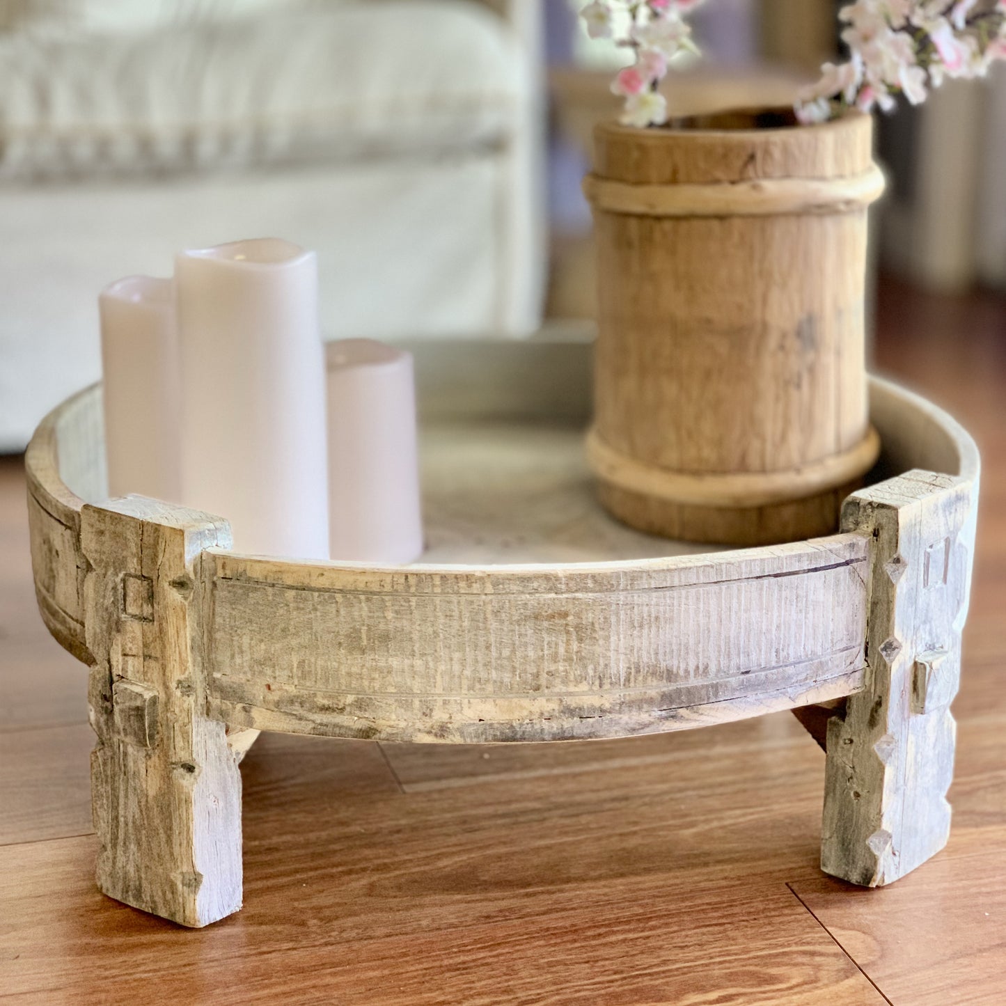 Vintage Indian Chakki Grinder Table (199252)