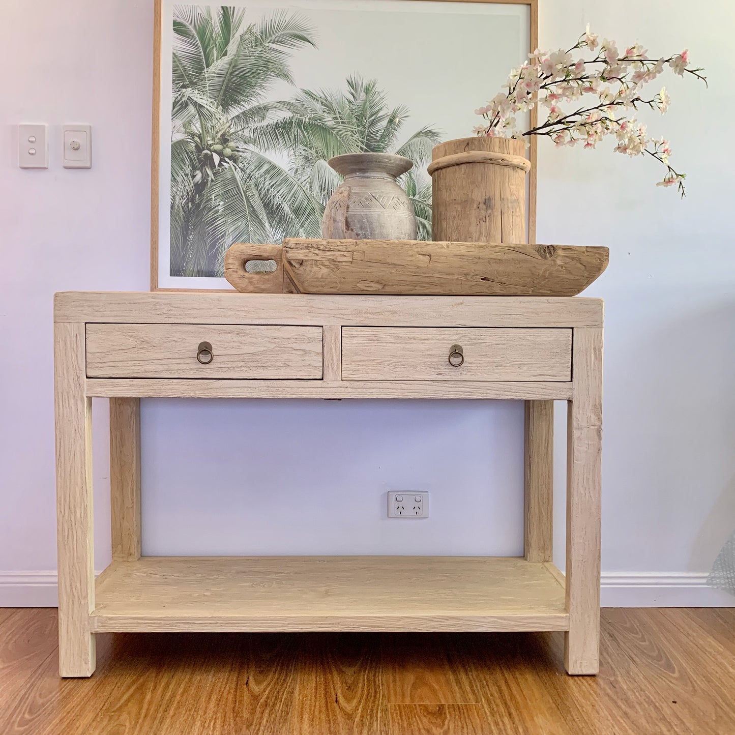 2 Drawer Console | 120cm | Natural Elm