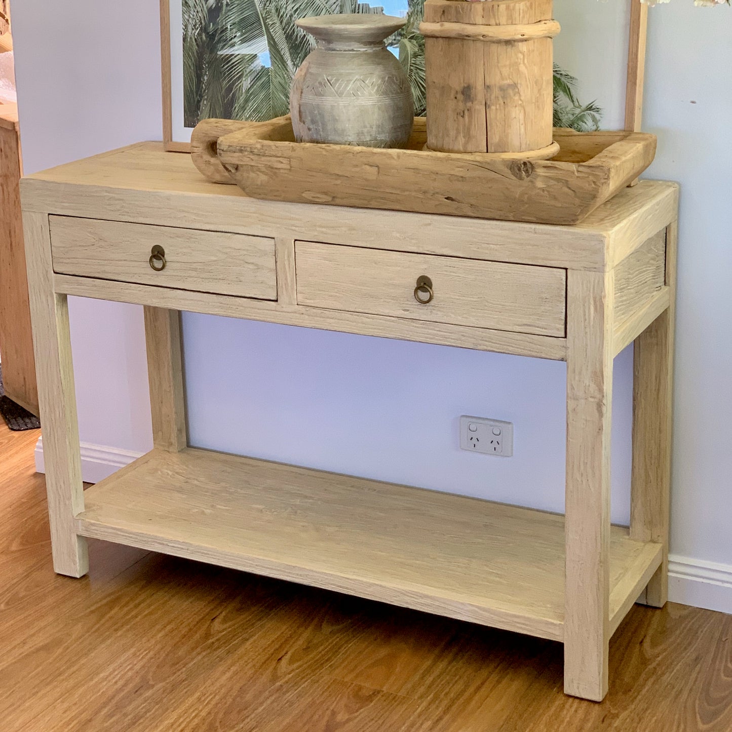 2 Drawer Console | 120cm | Natural Elm