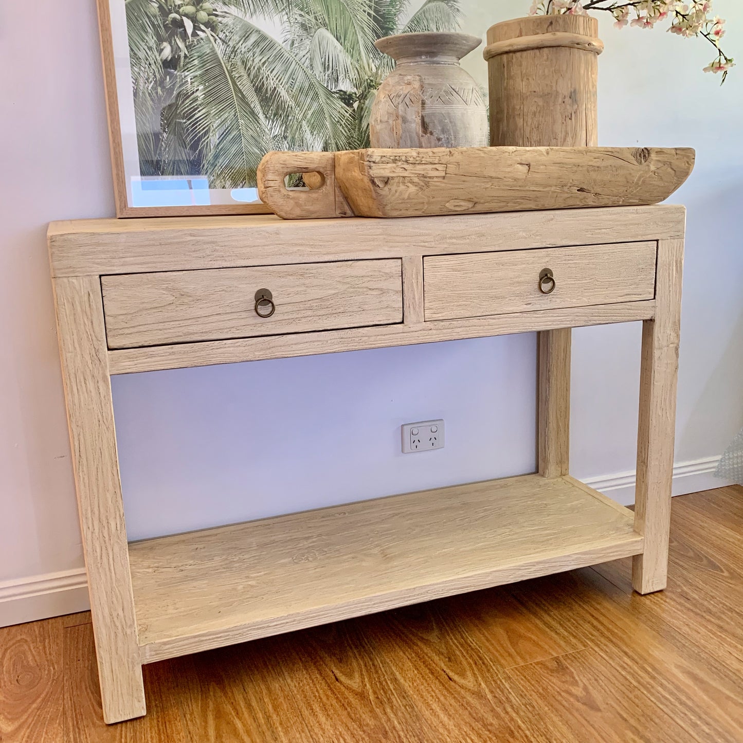 2 Drawer Console | 120cm | Natural Elm