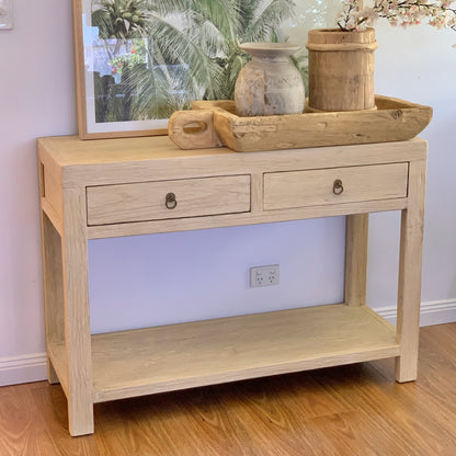 2 Drawer Console | 120cm | Natural Elm