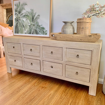 8 Drawer Chest | 200cm | Natural Elm