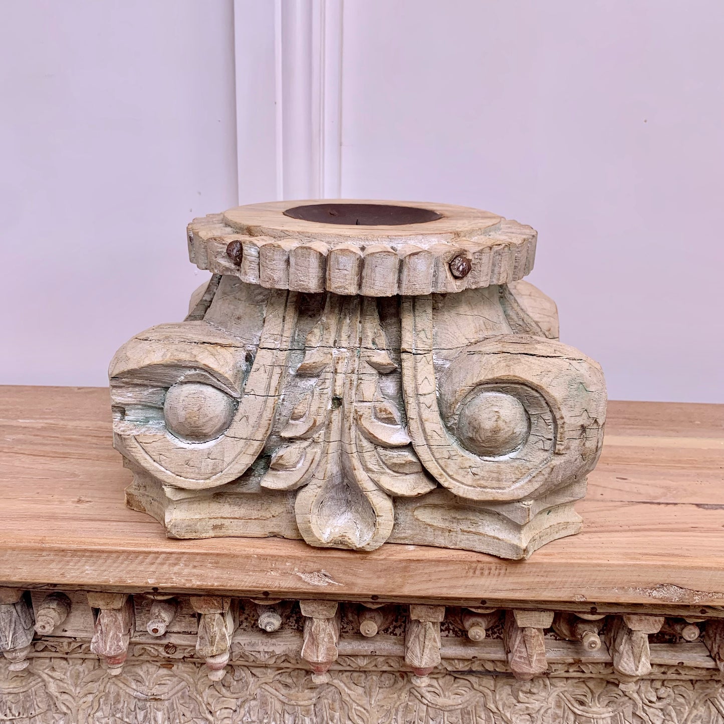 Vintage Indian Pillar Base Candle Stand (VP146)