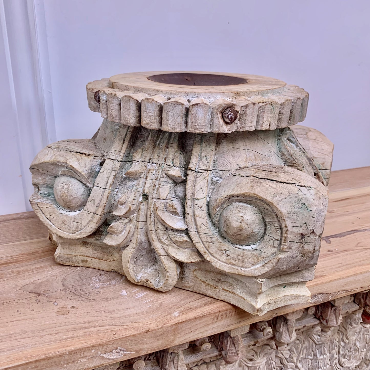 Vintage Indian Pillar Base Candle Stand (VP146)