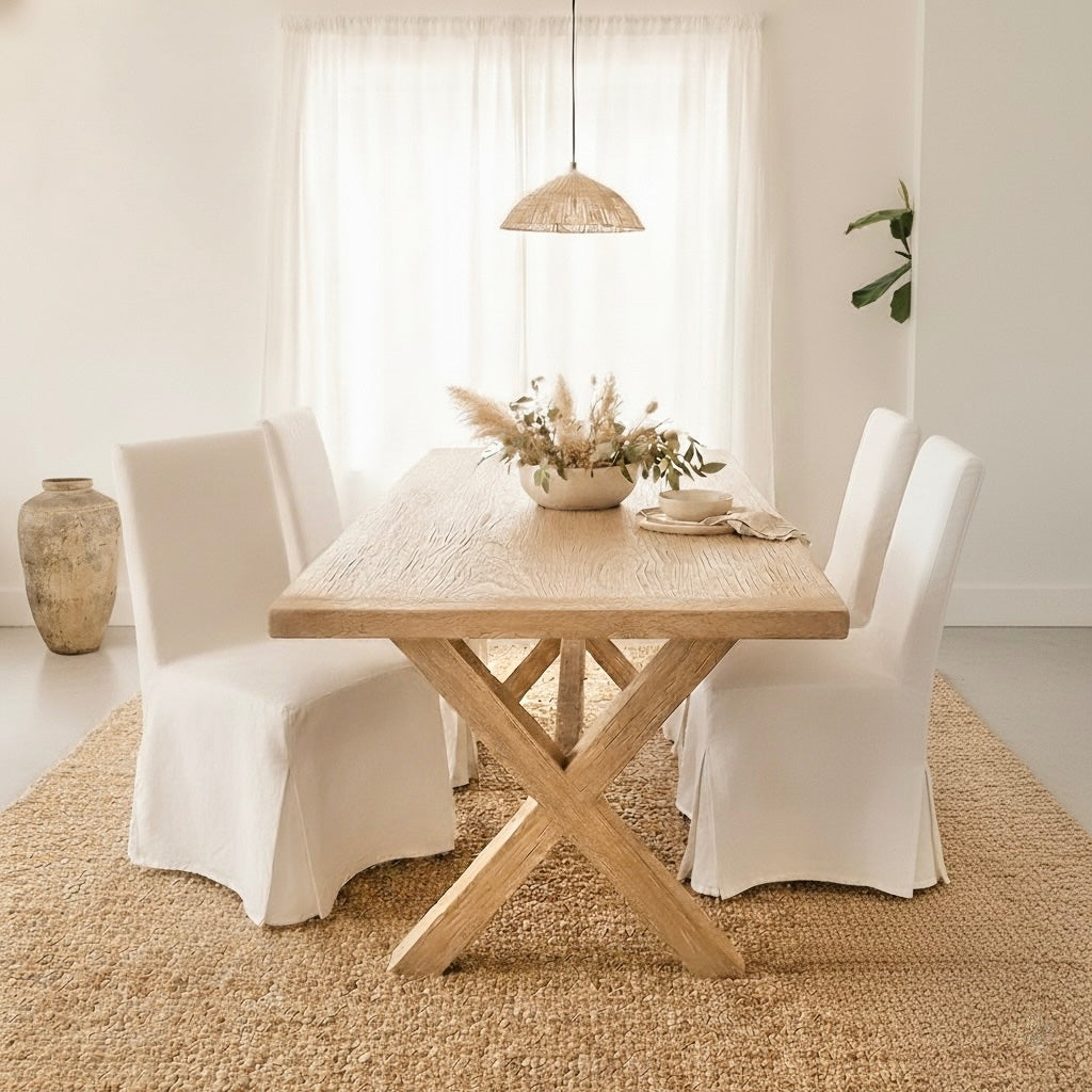 X Leg Elm Dining | 280 cm | Natural Elm | Pre-Order