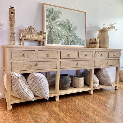 9 Drawer Console | 240 cm | Natural Elm |