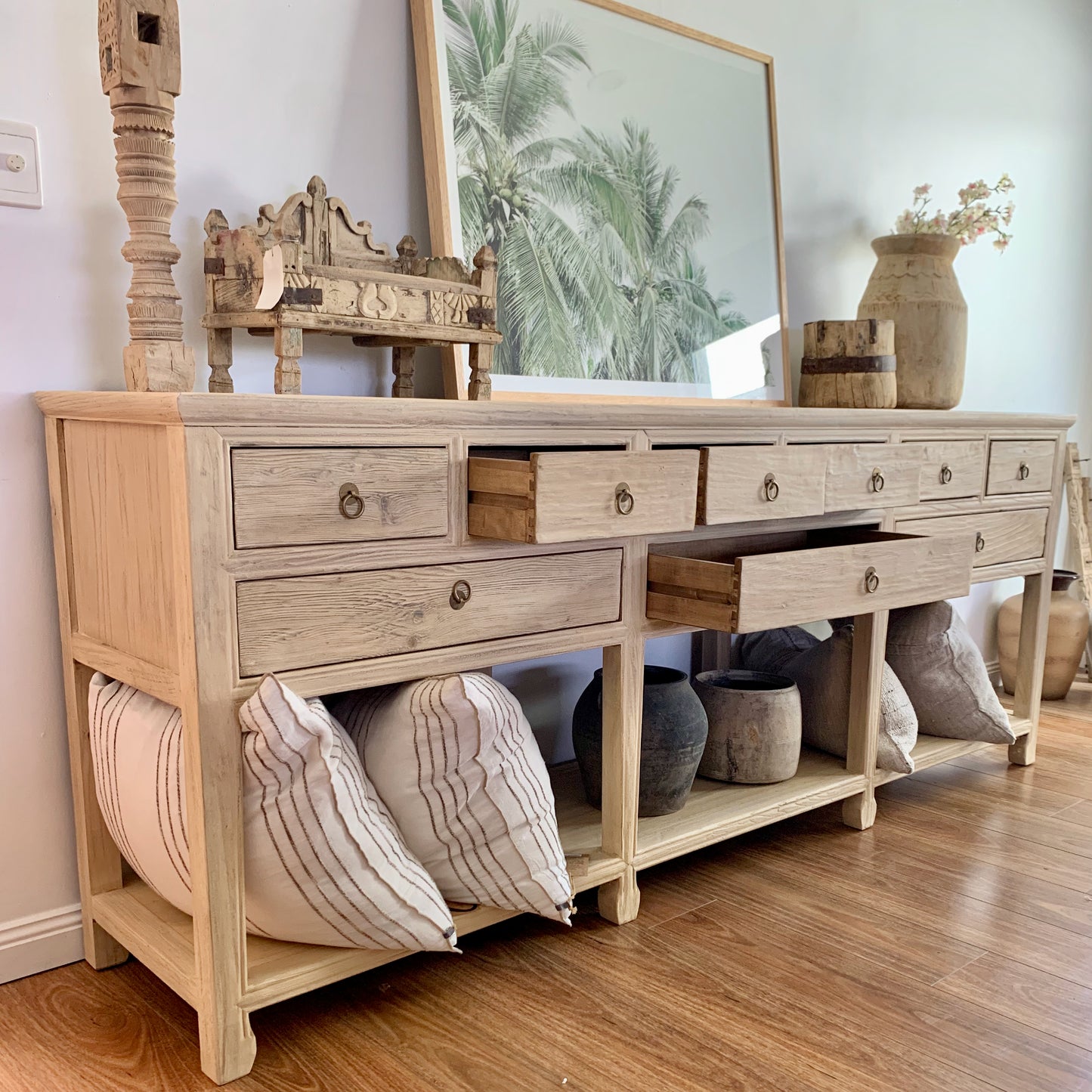 9 Drawer Console | 240 cm | Natural Elm |