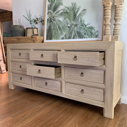 Zuri | 9 Drawers Chest | 180cm wide | Natural Elm | Pre-Order