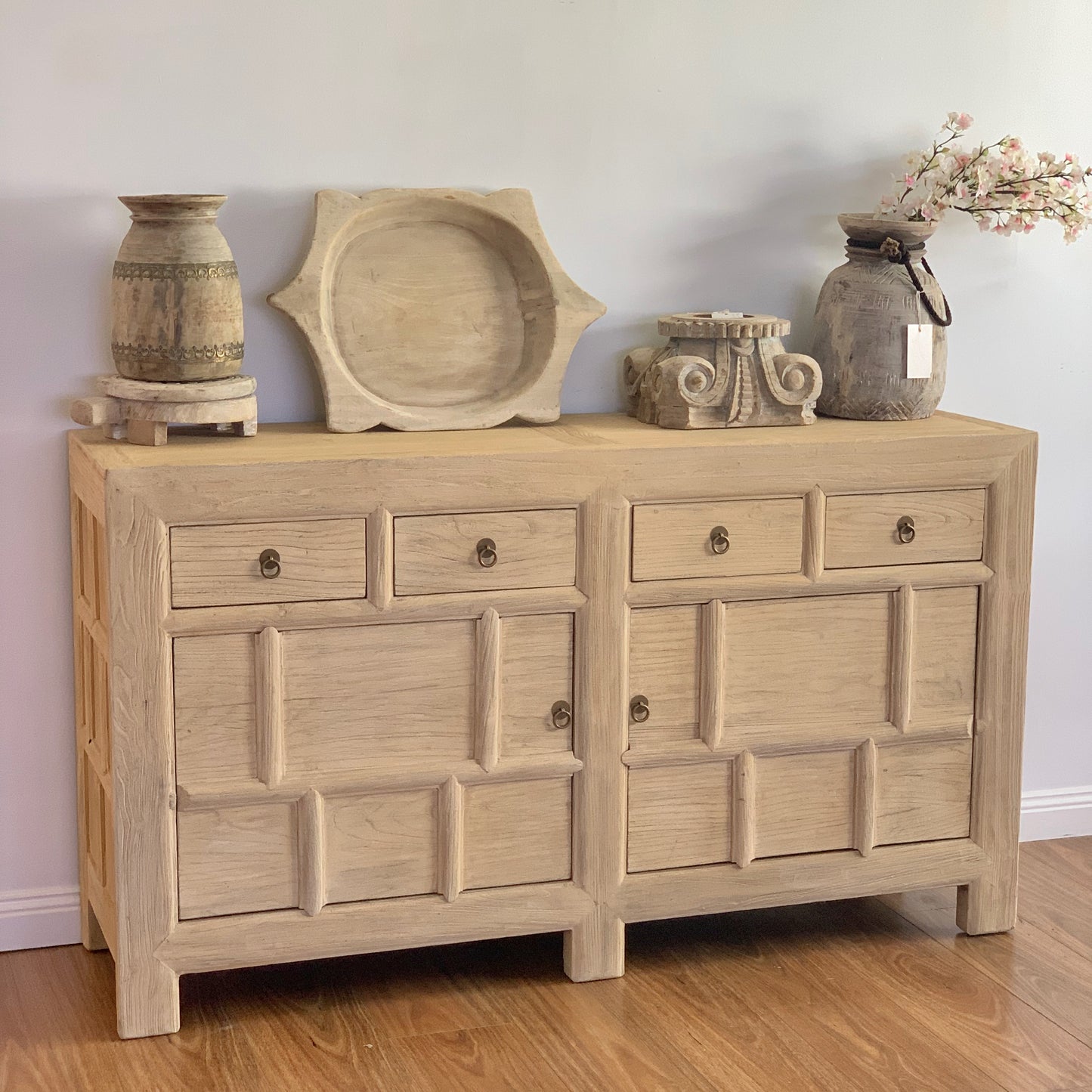 4 Drawer 2 Door Buffet | 150 cm | Natural Elm