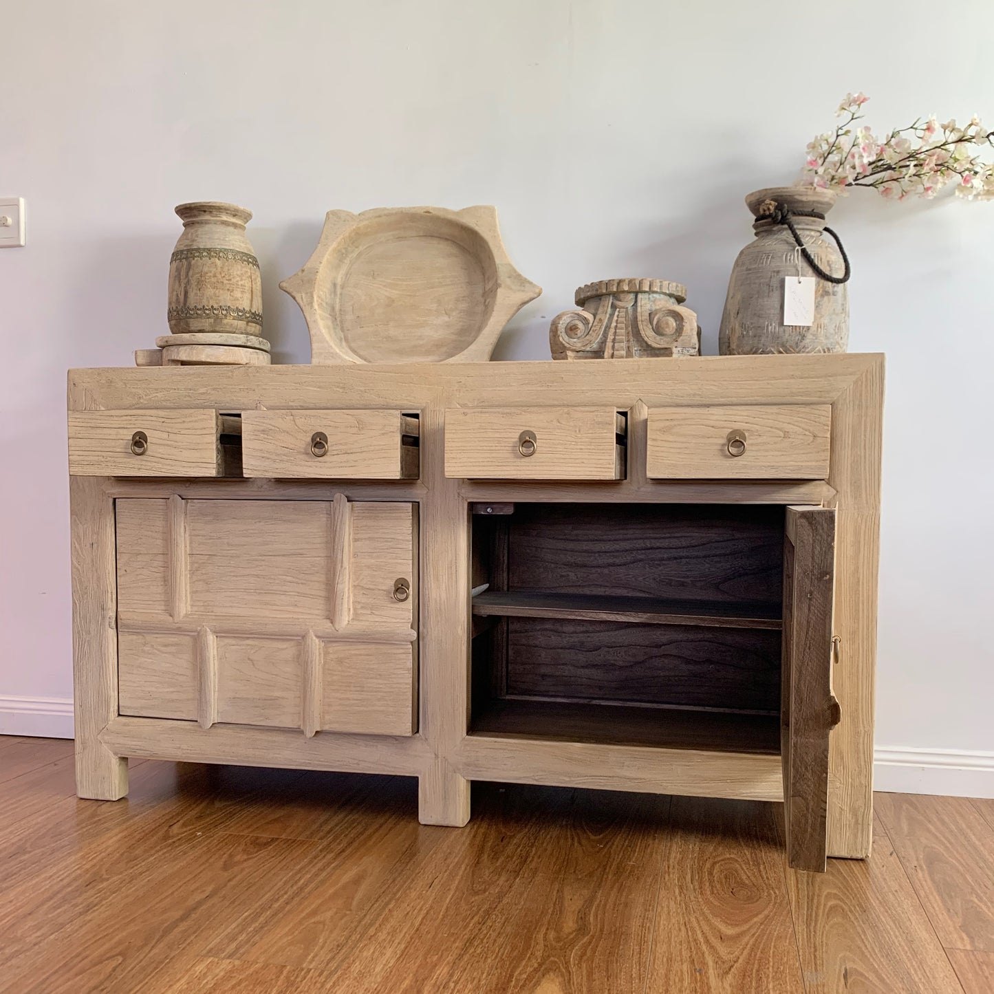 4 Drawer 2 Door Buffet | 150 cm | Natural Elm