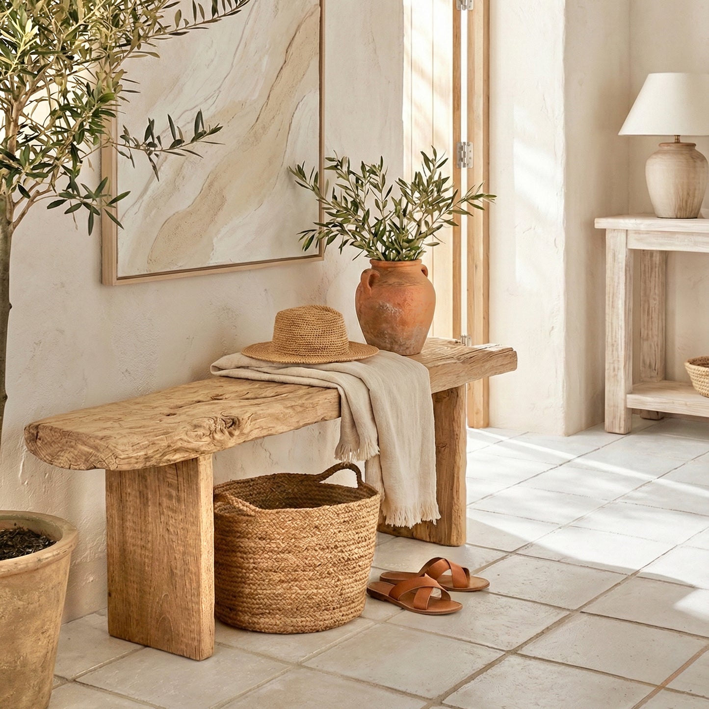 Samira Rustic bench Seat - Vintage Elm Timber | 150 cm | Natural Elm