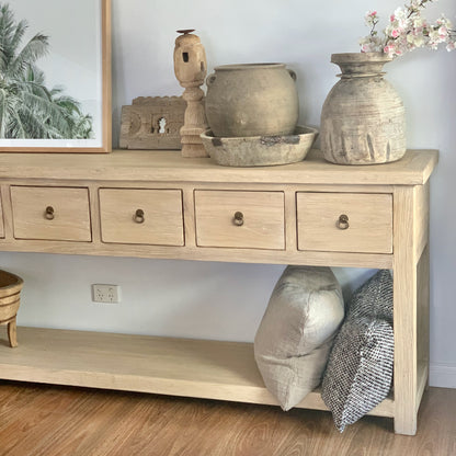 6 Drawer Console | 230 cm | Natural Elm