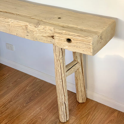 Reclaimed Elm Console | Natural Finish | 227cm long